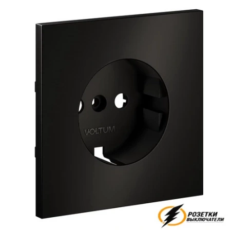 Накладка розетки с заземлением Voltum S70 Metal антрацит VLSM000611
