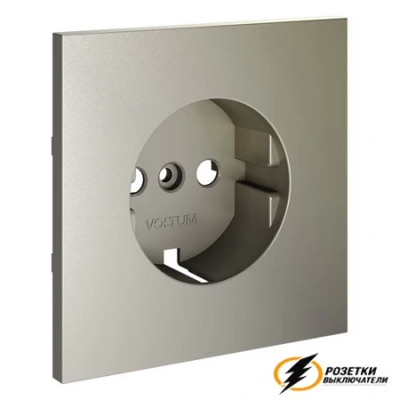 Накладка розетки с заземлением Voltum S70 шелк VLS000603