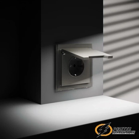 Розетка с крышкой ip40 16а 250в Voltum S70 шелк VLS040303