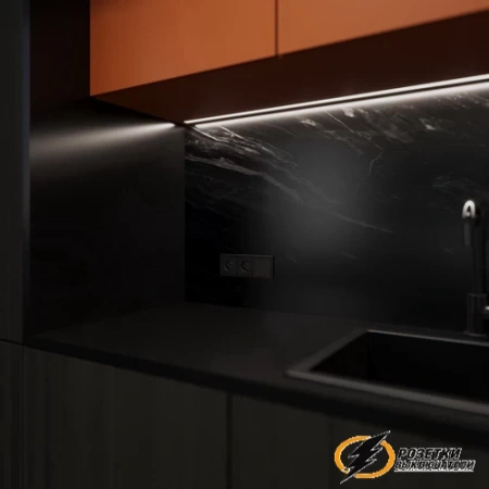 Накладка выключателя двухклавишного Voltum S70 Metal антрацит VLSM000311