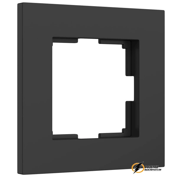 Рамка пластиковая 1 местная Werkel Slab черный софт