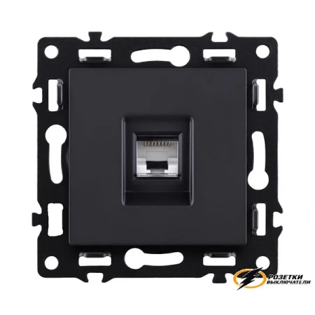 Розетка компьютерная rj45 cat 6 Kollinger Asthetik черная матовая
