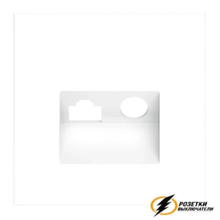 Накладка тв+интернет розетки Voltum S70 белая матовая VLS002701