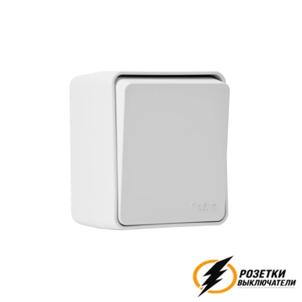 Звонковый выключатель накладной одноклавишный НО ip54 AtlasDesign Profi белый