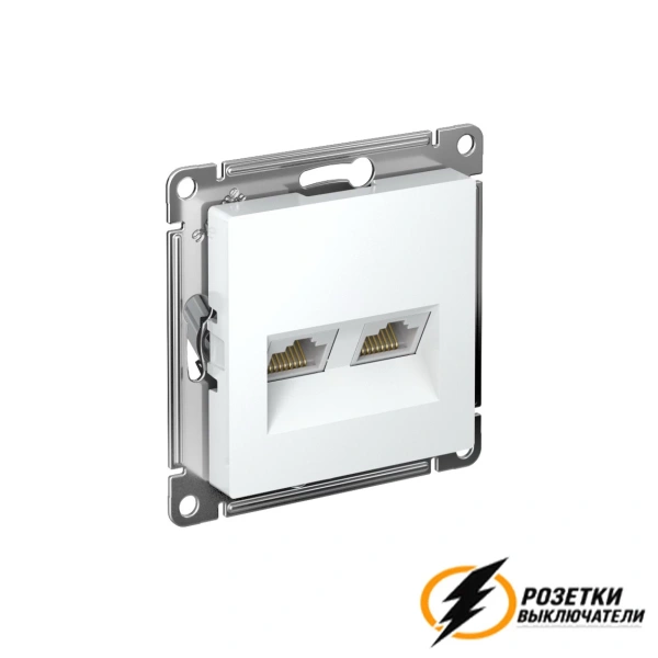Компьютерная розетка rj45 UTP/FTP двойная cat 6 AtlasDesign белая