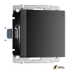 Розетка с крышкой ip40 16а 250в Werkel черная матовая