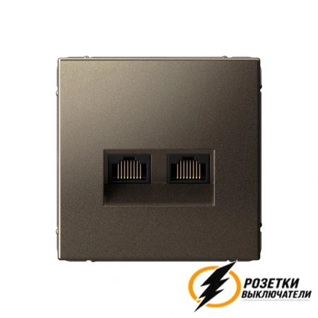 Компьютерная розетка rj45 двойная UTP cat 6 ArtGallery мокко