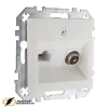 Розетка тв и интернет rj45 cat 6 Liregus Epsilon-Retro белая матовая