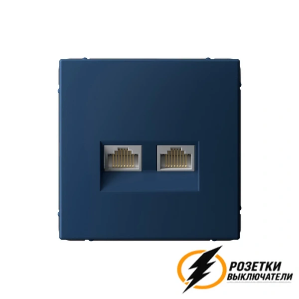 Компьютерная розетка rj45 двойная UTP cat 5e ArtGallery аквамарин