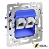 Розетка компьютерная rj45 двойная cat 6 Voltum S70 капучино VLS001414+VLS0602M