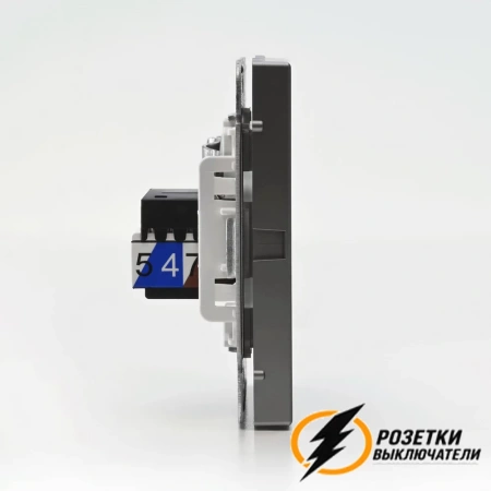 Розетка тв и интернет rj45 cat 5 ArtGallery сталь