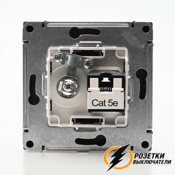 Розетка тв и интернет rj45 cat 5 ArtGallery сталь