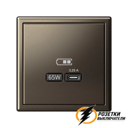 Зарядка USB 1 порта тип С 3250 mA ArtGallery мокко