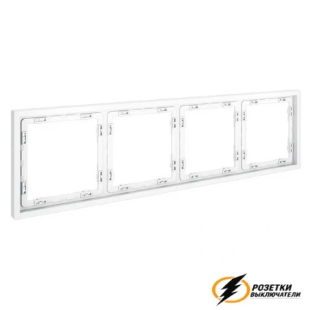 Рамка 4 местная Voltum S70 белая матовая VLS100401