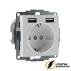 Розетка с USB зарядкой 2 порта А+A 2,4 mA AtlasDesign белая