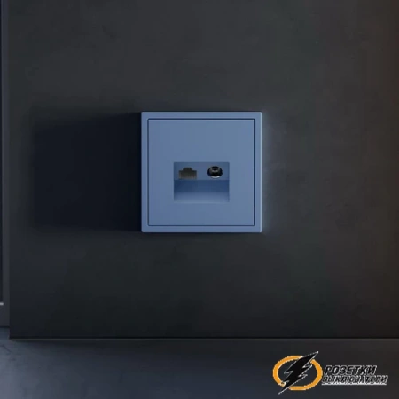 Накладка тв+интернет розетки Voltum S70 деним VLS002714