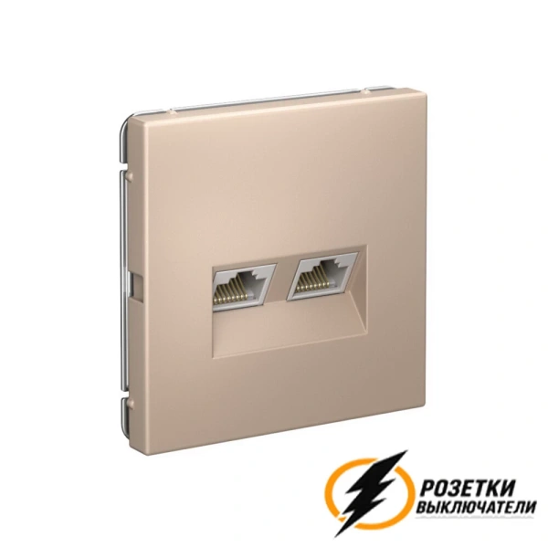 Компьютерная розетка rj45 двойная UTP cat 6 ArtGallery песочный