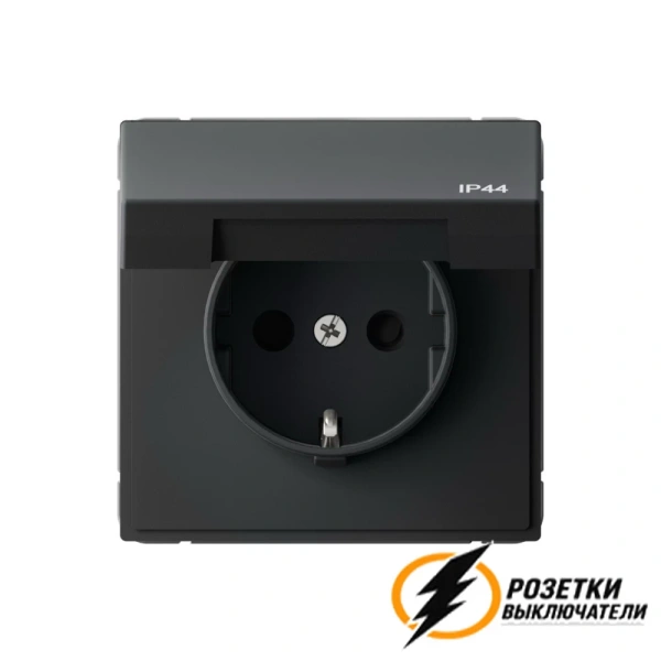 Розетка с прозрачной крышкой ip44 16а 250в автозажимная ArtGallery карбон