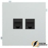 Розетка компьютерная rj45 двойная cat 6e Rikett серебро