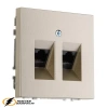 Розетка компьютерная rj45 двойная cat 6 Liregus Modern шампань
