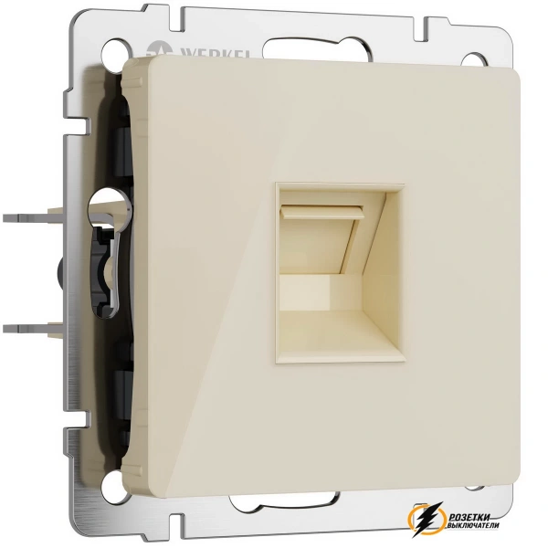 Розетка компьютерная rj45 cat 5e Werkel айвори акрил