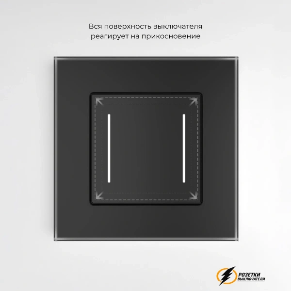 Умный Wi-Fi сенсорный выключатель двухклавишный Werkel черный