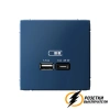 Зарядка USB 2 порта тип А-С 3000 mA ArtGallery аквамарин