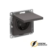 Розетка с белой крышкой ip20 16а 250в AtlasDesign базальт