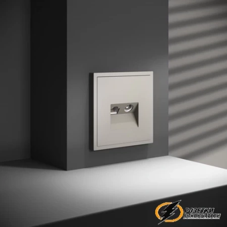 Розетка тв и интернет Voltum S70 кашемир VLS060702