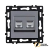 Розетка компьютерная rj45 двойная cat 6 Brionilux G серая матовая