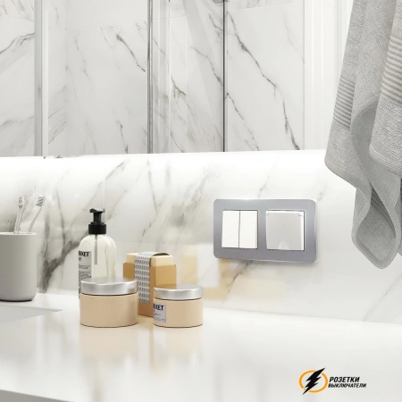 Рамка металлическая 2 местная Werkel Platinum алюминий