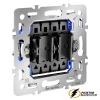 Перекрестный двухклавишный выключатель Voltum S70 капучино VLS000314+VLS0205M