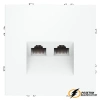 Розетка компьютерная rj45 двойная cat 6 Voltum S70 белая матовая VLS060201