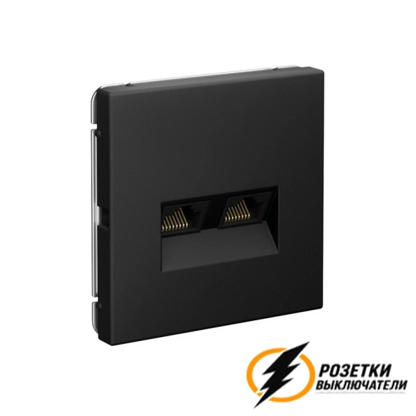 Компьютерная розетка rj45 двойная UTP cat 5e ArtGallery карбон