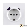 Розетка с USB зарядкой 2 порта А+C 2400mA Brionilux Z белая матовая