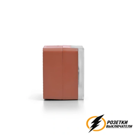 Розетка накладная с прозрачной крышкой ip54 16а 250в AtlasDesign Profi террактовая