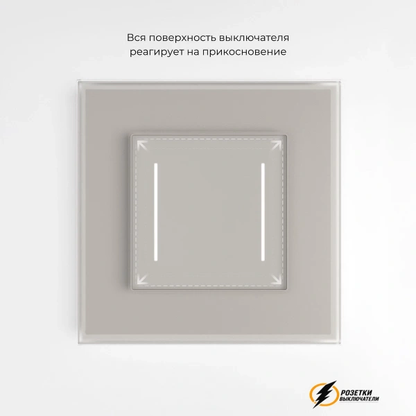 Сенсорный выключатель двухклавишный с подсветкой Werkel дымчатый