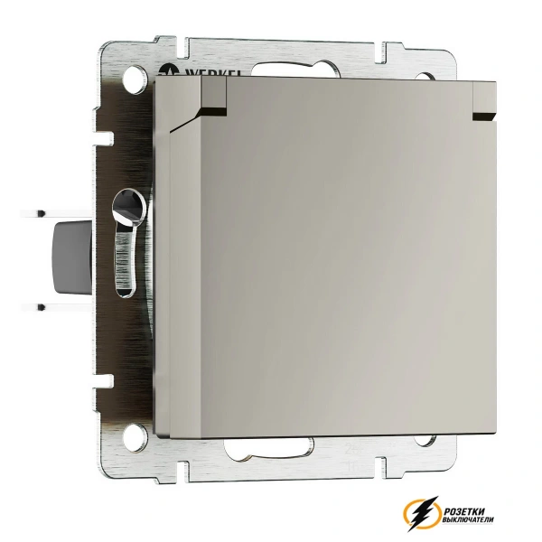 Розетка с крышкой ip40 16а 250в Werkel дымчатая