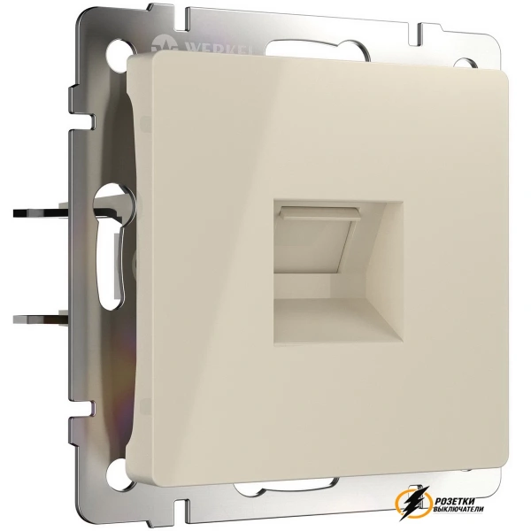 Розетка компьютерная rj45 cat 5e Werkel слоновая кость