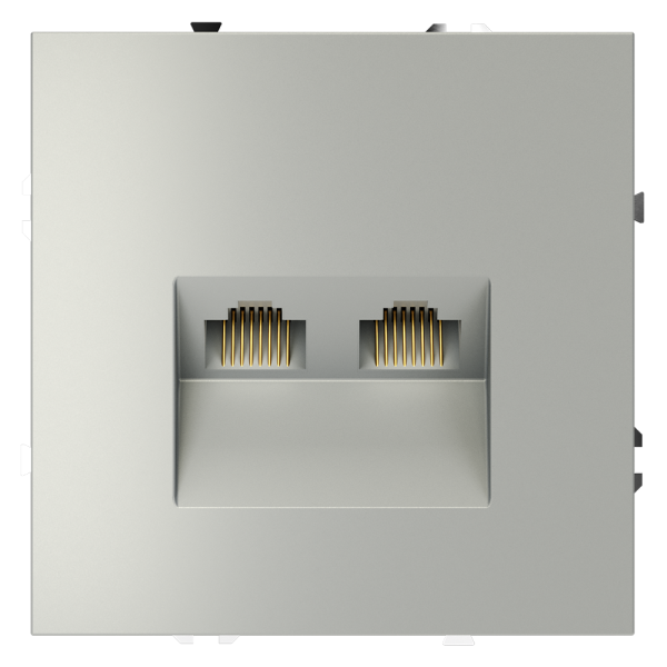 Розетка компьютерная rj45 двойная cat 6 Voltum S70 сталь VLS060204
