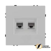 Розетка компьютерная rj45 двойная cat 6 Brionilux Z жемчуг матовая