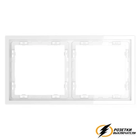 Рамка 2 местная Voltum S70 белая глянцевая VLS100200