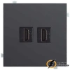 Розетка двойная HDMI Rikett черный сатин