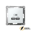 Зарядка USB 2 порта А+A 2,1 mA AtlasDesign лотос