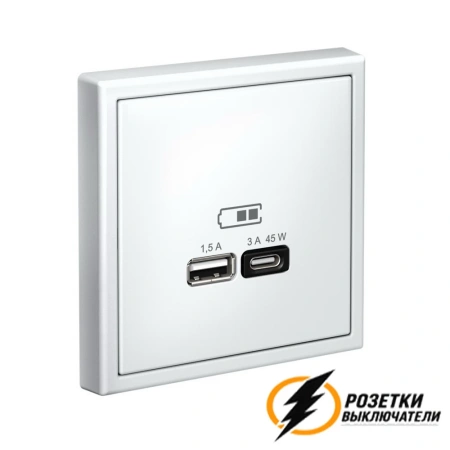 Зарядка USB 2 порта тип А-С 3000 mA ArtGallery лотос