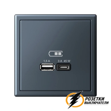 Зарядка USB 2 порта тип А-С 3000 mA ArtGallery грифель