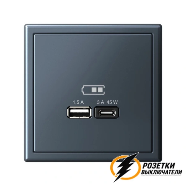 Зарядка USB 2 порта тип А-С 3000 mA ArtGallery грифель