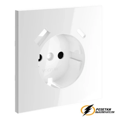 Накладка розетки зарядки тип А+C Voltum S70 белая глянцевая VLS001000