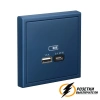Зарядка USB 2 порта тип А-С 3000 mA ArtGallery аквамарин