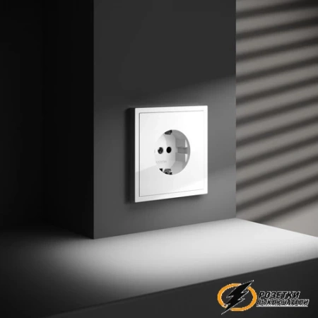 Розетка с заземлением 16а 250в Voltum S70 белая глянцевая VLS040100